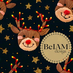 3D Weihnachtslichter Nahtlose Muster-Wiederholungs-Datei für Stoff Sublimation Cute Reindeer Digital Paper Craft Tumbler Design Wallpaper
