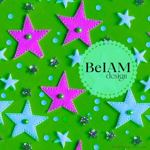 Archivo de repetición de patrón sin costuras de estrellas de verano de neón 3D para sublimación de tela Papel digital con purpurina de estrellas de neón Fondo de impresión de tela personalizado