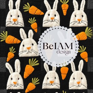 Frühlingshase karierte nahtlose sich wiederholende Datei für Stoffsublimation, digitales Papier, Kunststickerei, Ostern, karierte Datei