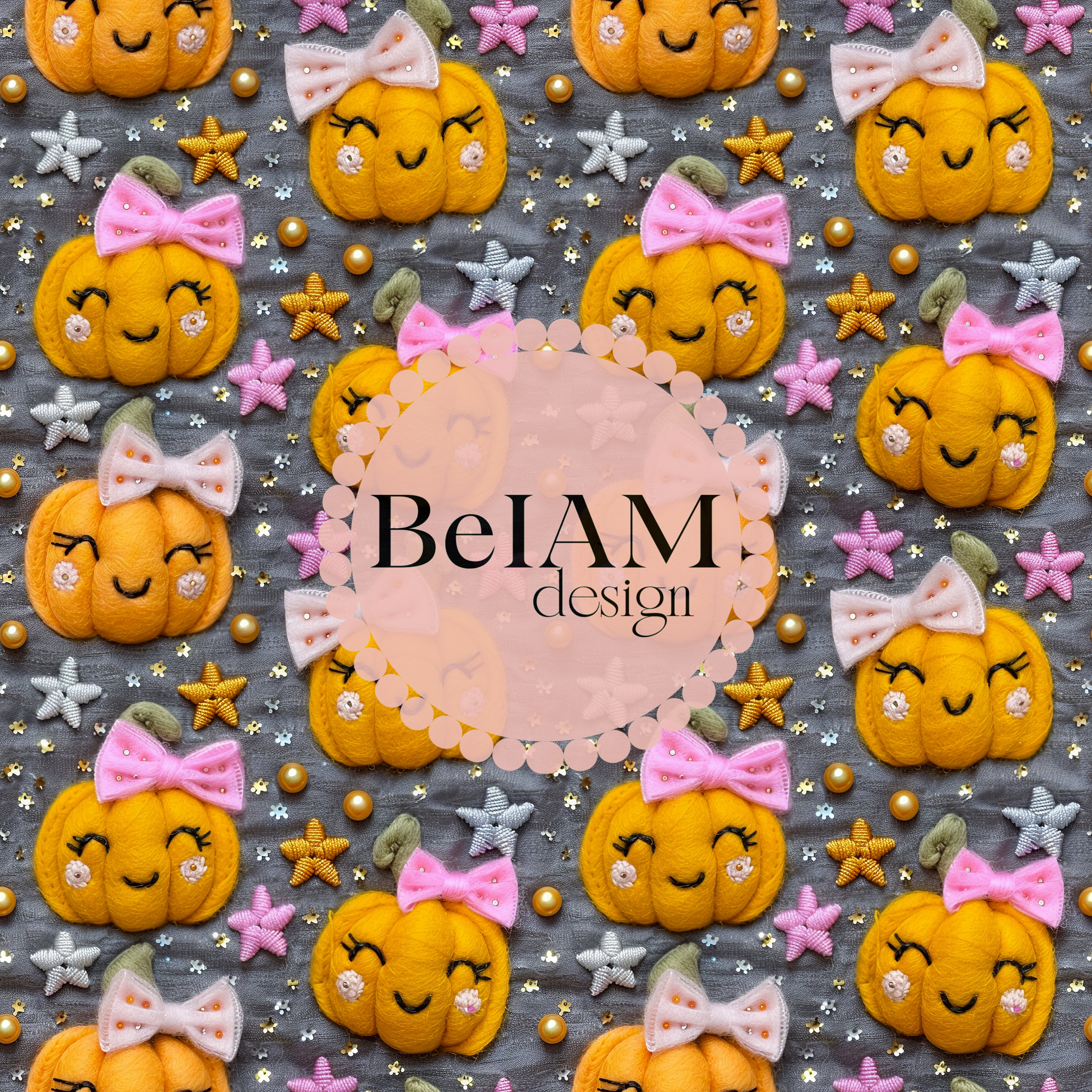 3D Cute Coquette Pumpkins Seamless Pattern Repeating File for Fabric ...
