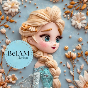 3D Floral Ice Queen Nahtlose Muster-Wiederholungsdatei für Stoff Sublimation Download Digitale Papier Scrapbook Journal Surface Design Wallpaper