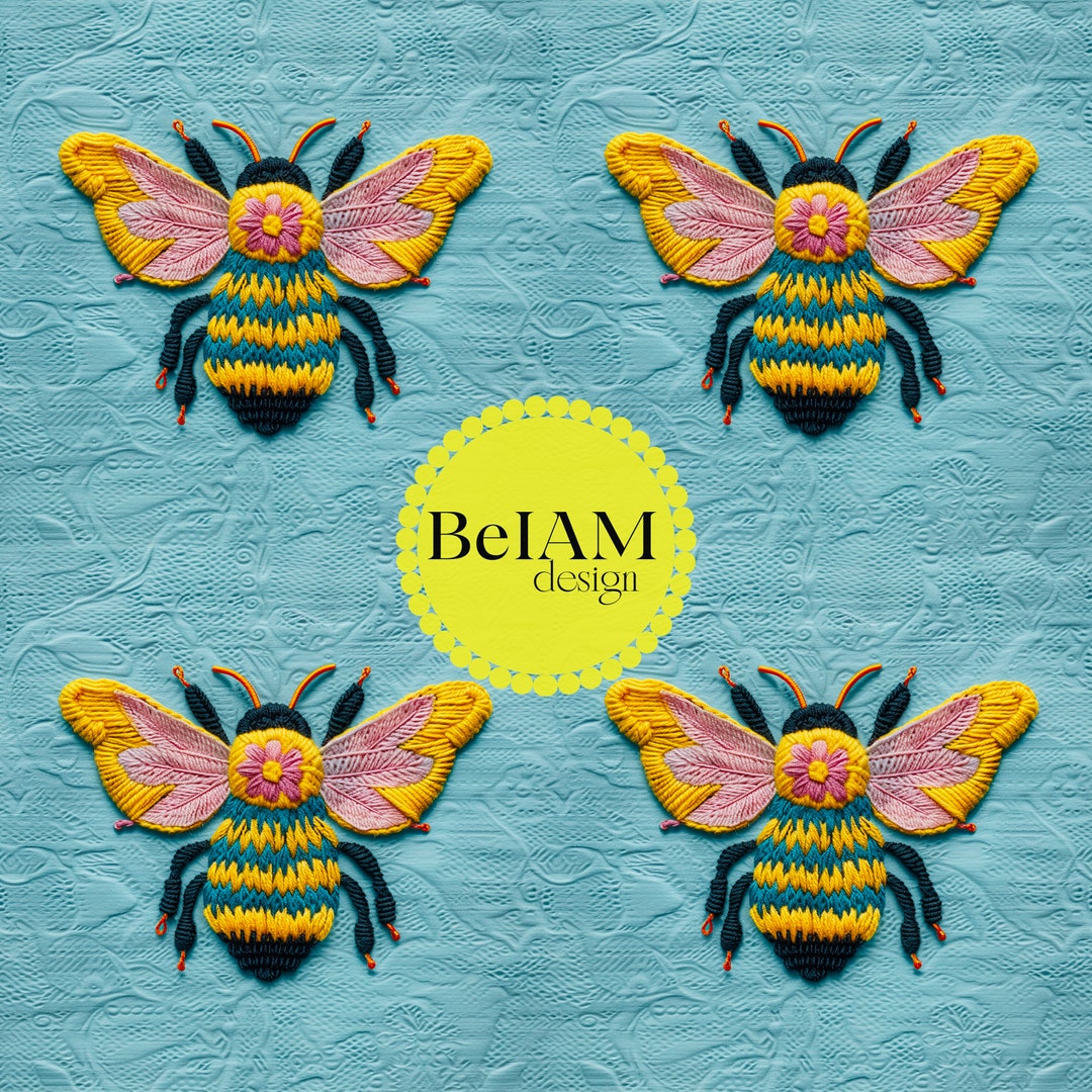 3D Adorable Bees Seamless Pattern Repeating File for Fabric Sublimation ...