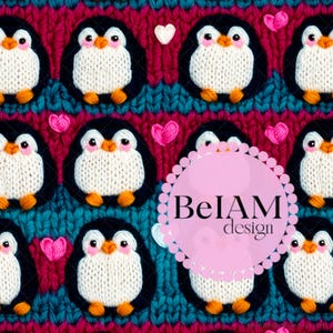 3D niedlichen Valentine Pinguine Nahtlose Muster-Wiederholungsdatei für Stoff Sublimation Pinguin Liebe Digitale Papier Handwerk Tumbler Design Tapete