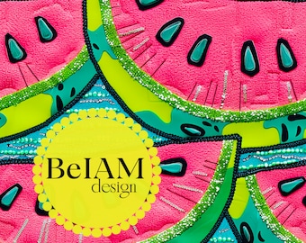 Neon Watermelon Seamless Pattern: Summer Fabric Sublimation (Digital Download)