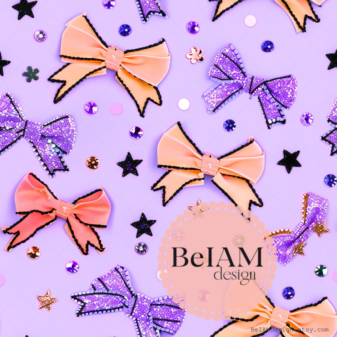 Retro Coquette Bows Seamless Pattern: Fabric Sublimation Digital Paper ...