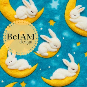 3D mignon lapin sur la lune motif répétitif fichier pour sublimation de tissu mignon printemps papier numérique artisanat gobelet design papier peint