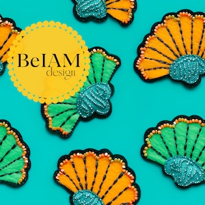Patrón sin costuras de conchas marinas de neón brillante en 3D, archivo repetido para sublimación de tela, papel digital de conchas marinas, diseño de superficie de álbum de recortes, papel tapiz