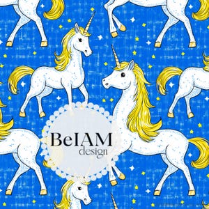 Retro Unicorn Stars Seamless Pattern: Fabric Sublimation (Digital File)