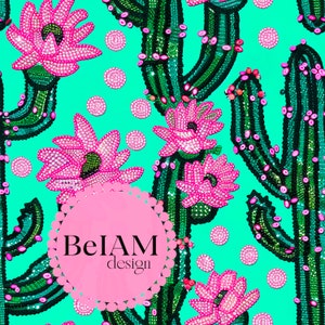 Archivo de repetición de patrón sin costuras de cactus preppy 3D para sublimación de tela Descarga de papel digital Álbum de recortes Diario Diseño de superficie Papel tapiz