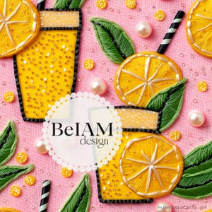 3D Sommer Limonade Nahtlose Muster-Wiederholungsdatei für Stoff Sublimation Limonade Digitales Papier Benutzerdefinierte Stoffdruck Hintergrund