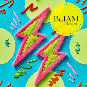 3D Neon Lightning Bolt Safe Swim Seamless Pattern che ripete il file Sublimazione del tessuto Scarica lo sfondo del design della superficie del diario cartaceo digitale