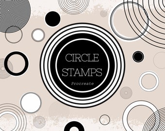 Circle Stamps Procreate Brushes Set Basic Shapes Stamps