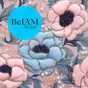 Pastell Glitter Floral Nahtlose Datei Wiederholungsdruck für Stoff Sublimation Digitale Papier Handwerk Tumbler Design Wallpaper Frühling Hintergrund