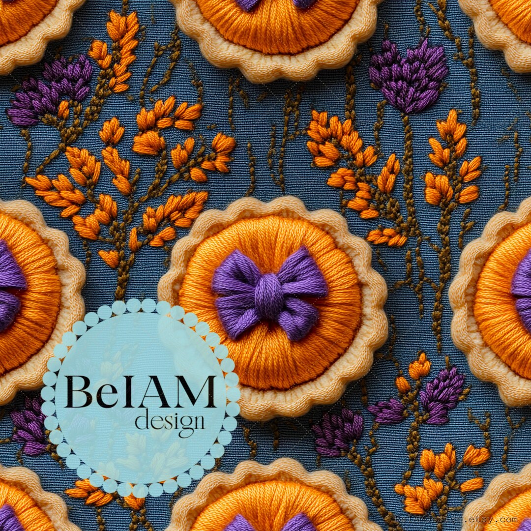 3D Pumpkin Pie Coquette Seamless Pattern Repeating File for Fabric ...
