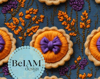 3D Pumpkin Pie Seamless Pattern: Fabric Sublimation, Craft & Tumbler Design (JPEG File)