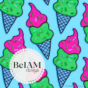 Archivo de repetición de patrón sin costuras de helado de neón de verano para sublimación de tela Papel digital de baño seguro de neón Fondo de impresión de tela personalizado