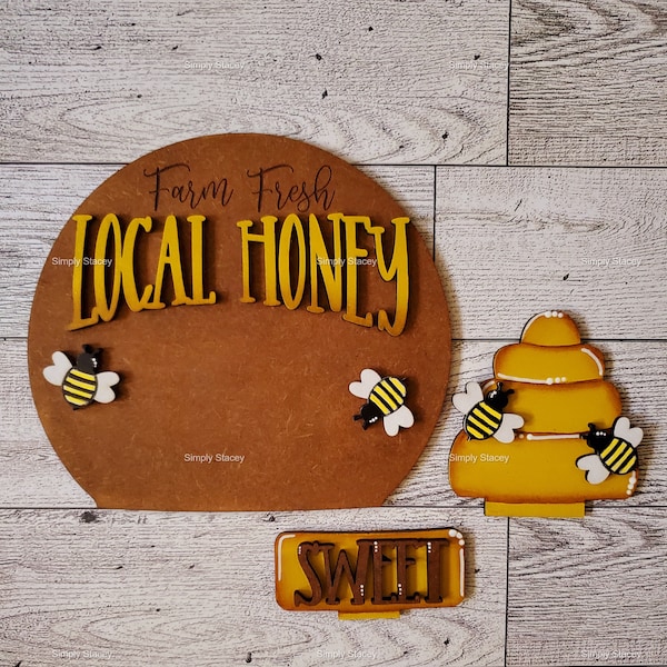Local Honey Bee Insert, DIY Kit, Hand-Painted, Bee Decor, Home Decor, Interchangeable Globe, Craft Kit, Homemade Gift, Summer