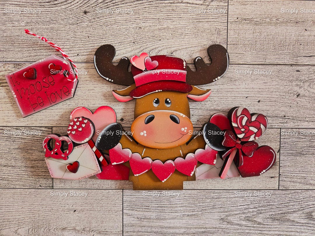 Moose Valentine's Basket Insert: Rustic Farmhouse Decor (DIY Kit or ...