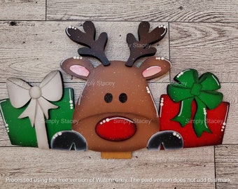 Reindeer Interchangeable Basket Insert or Mini Insert. Hand-Painted Christmas Add-On for Interchangeable Baskets, DIY Kit Available
