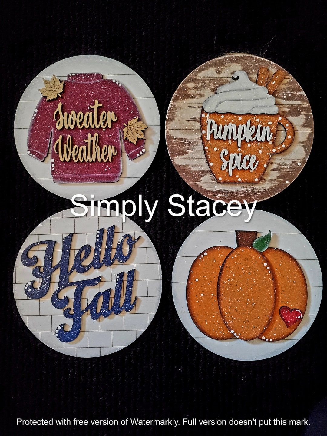 Fall 6 Inch Signs, DIY Kit or Handpainted, Hello Fall, Pumpkin