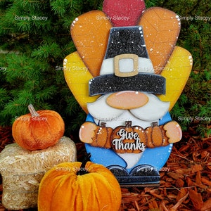 Thanksgiving Turkey Gnome Shelf Sitter, DIY Kit or Hand-painted, Turkey ...