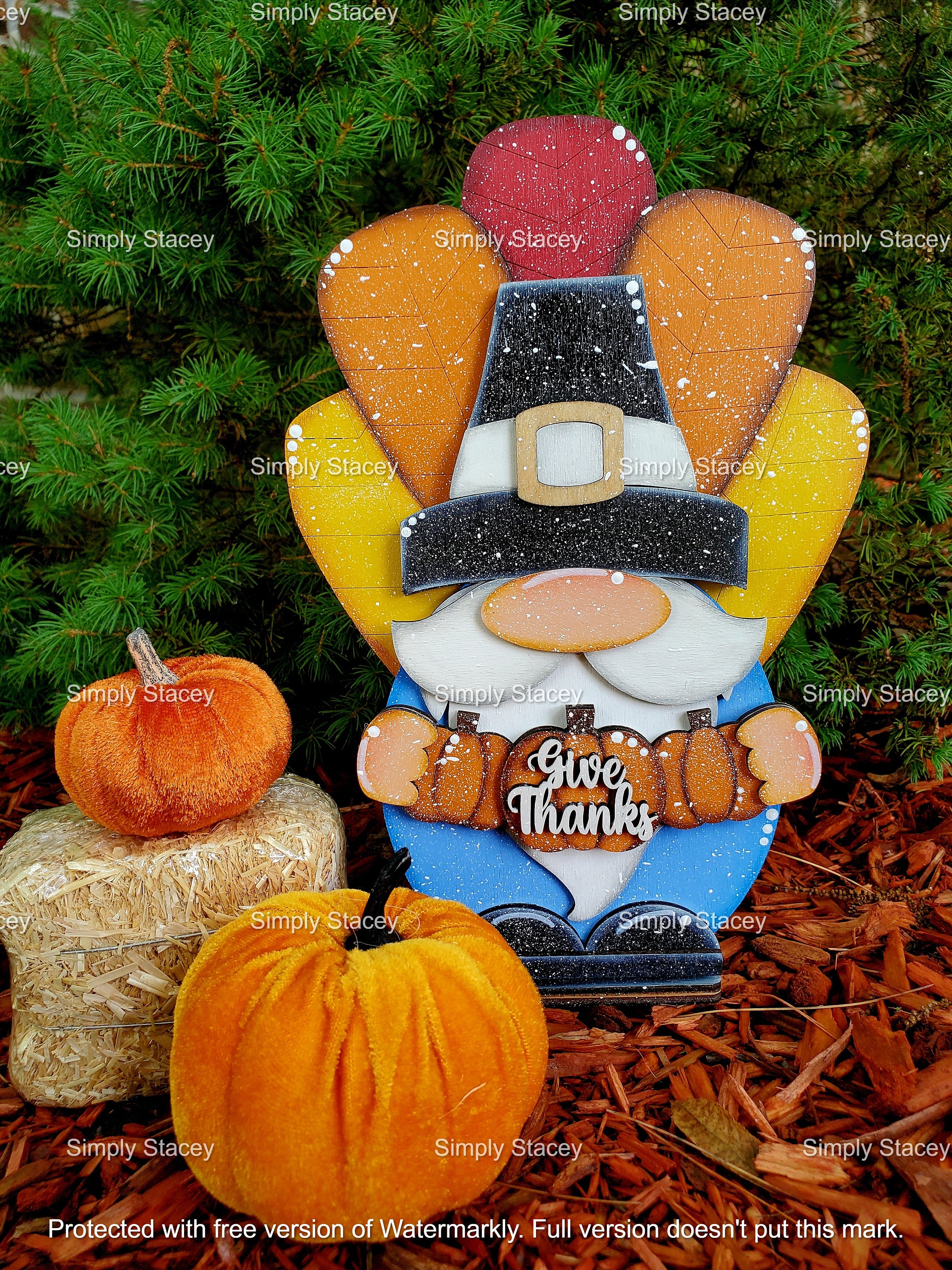 Thanksgiving Turkey Gnome Shelf Sitter, DIY Kit or Hand-painted, Turkey ...