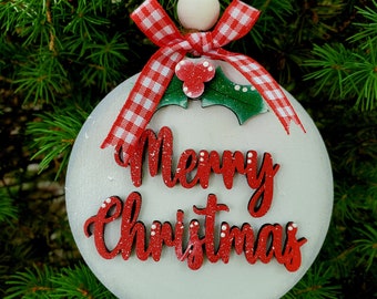 Christmas Ornaments, Set of 10 or Single Wood Ornaments, Hand