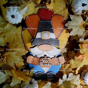 Thanksgiving Turkey Gnome Shelf Sitter, DIY Kit or Hand-painted, Turkey ...