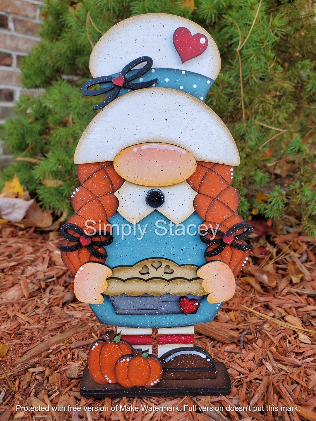 Pilgrim Girl Gnome, DIY Kit or Hand-painted, Gnome Shelf Sitter ...