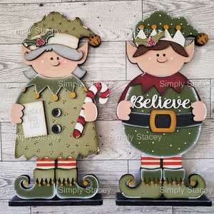 Elf Shelf Sitter, DIY Wood  Kit or Hand-painted, Shelf Sitter, Tiered Tray Decor, Paint Party, Boy Elf, Girl Elf Christmas , Homemade Gift