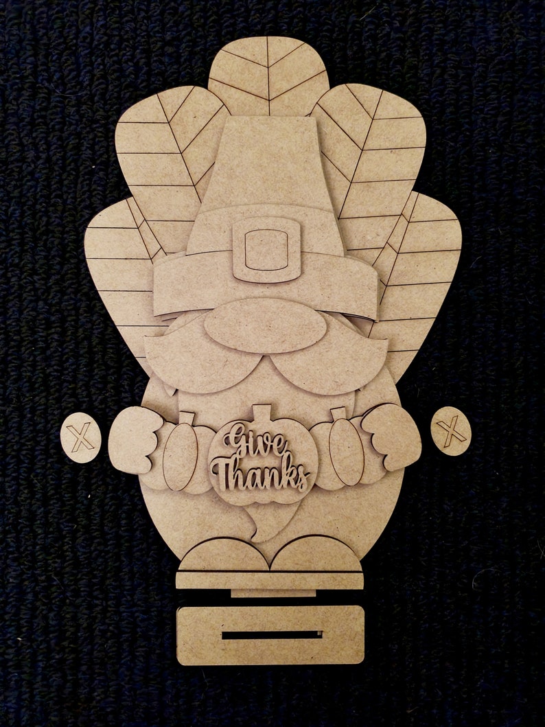 Thanksgiving Turkey Gnome Shelf Sitter, DIY Kit or Hand-painted, Turkey ...