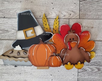 Thanksgiving Interchangeable Basket Insert, Hand-Painted, Fall Add-On for Interchangeable Basket, Thanksgiving Decor, Basket, DIY Kit