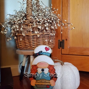 Pilgrim Girl Gnome, DIY Kit or Hand-painted, Gnome Shelf Sitter ...