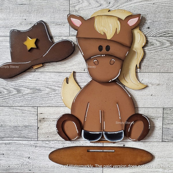 Horse Animal Hats Interchangeable Shelf Sitter DIY Kit or Painted, Horse Decor, Interchangeable, Hand-Painted Gift, For Horse Collector