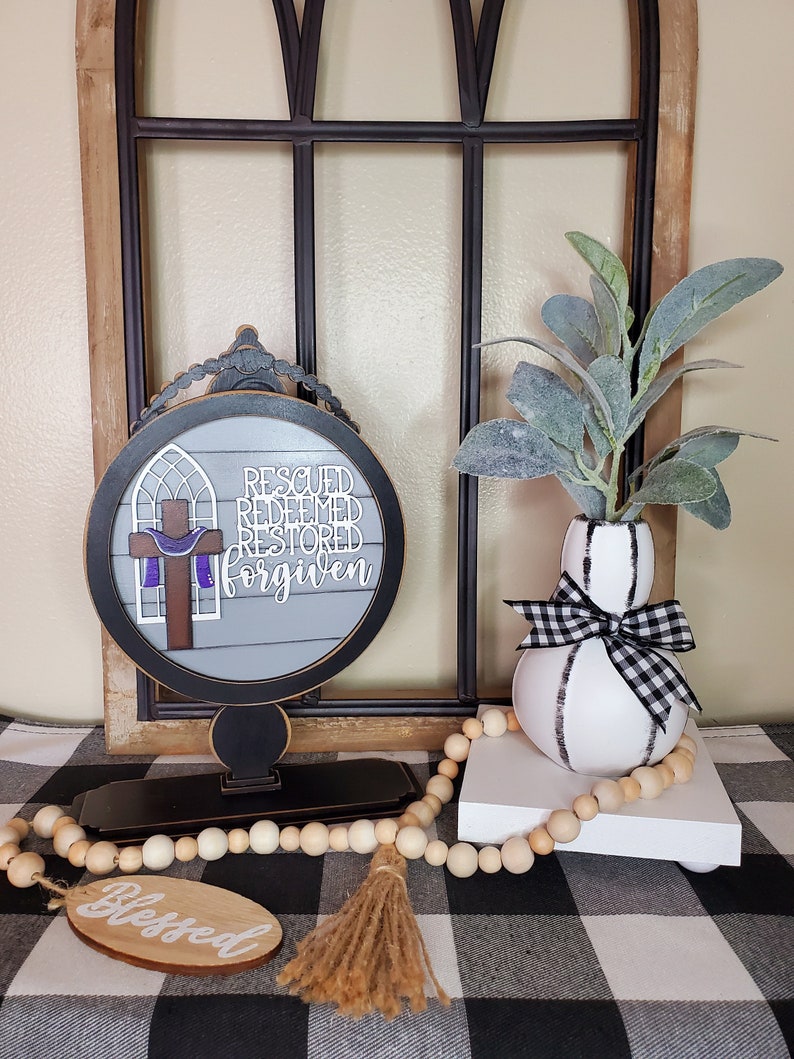 Farmhouse Tabletop Sign Holder DIY Kit or Handpainted Drop Etsy