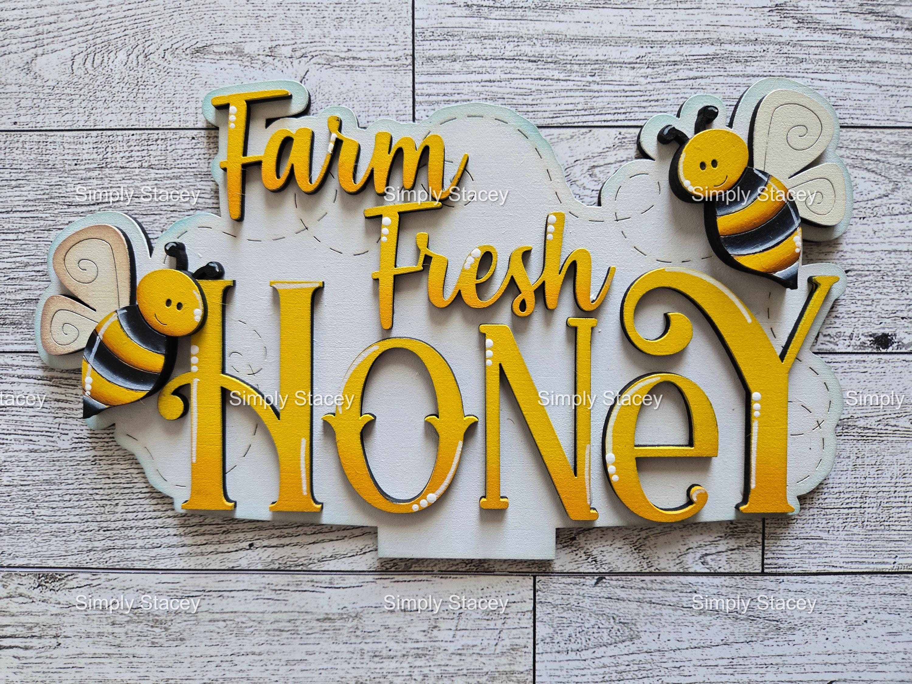 Honey Word Art Basket Insert: Farmhouse Bee Decor (DIY Kit or Hand-Painted)