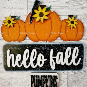 Hello Fall Interchangeable Truck Insert Add-on, DIY Wood Kit, or Painted, Farmhouse Truck Insert, Breadboard, Handmade Gift