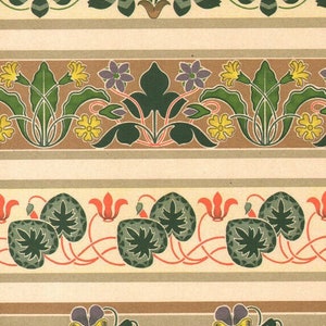 1900 Art Nouveau Lithography Frises Nenuphar Lotus Flowers | Etsy