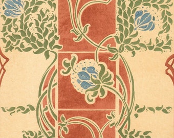 1900 Lithograph Bonvallet Carpet Art Nouveau Patterns