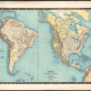 1858 Seltene große alte Karte Amerika Meere und Flüsse Vereinigte Staaten Kanada Lithographie