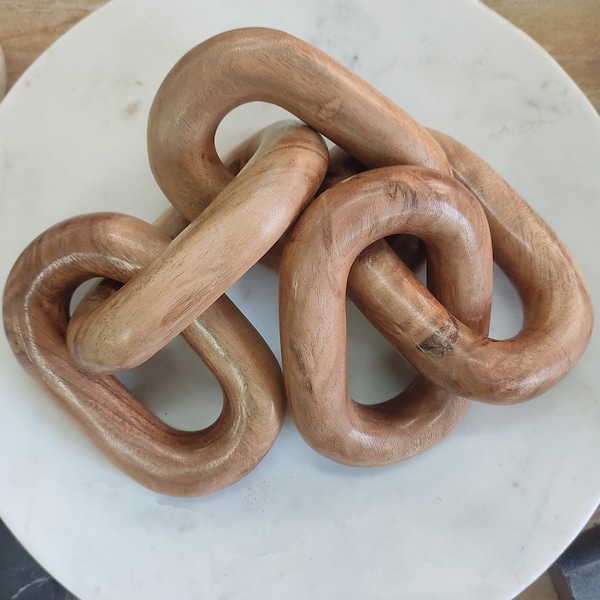 Wood Chain Link Decor Etsy