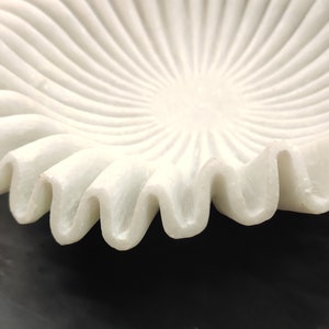 Marble Fluted Bowl, Scalloped Bowl, Marble Ruffle Bowl, Marble Jewellery Dish, Marble Lotus Bowl, Frilled Edges Bowl, Valentine’s Day Gift