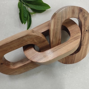 Wood Link Chain Sculpture| Link Chain Decor |Wood Knot |Wood Link Home Decor Pure Wood Chain Link Decor Chain Link Art Knot Decor Home Decor