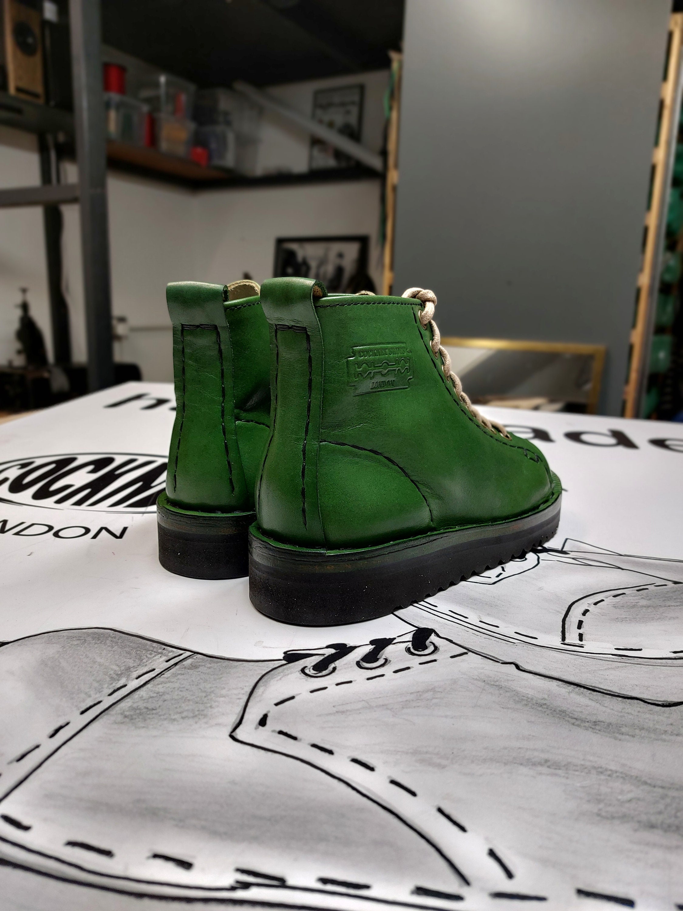 Hand Stitched Monkey Boots 'step' Lace-to-toe, Roofer Boots, Hand