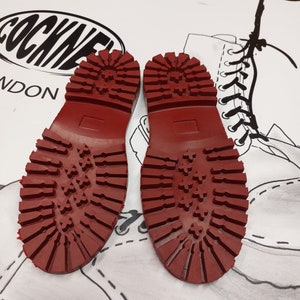 Commando sole, red rubber sole, combat sole, replacement sole