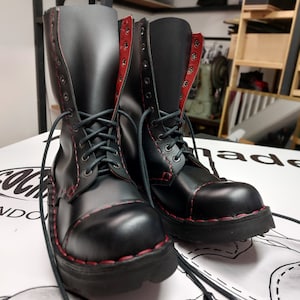 Punk steel toe boots best sale