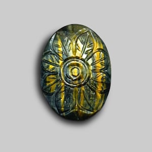 Blue Tiger Eye Mughal Carving Cabochon (CFS325)