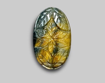 Blue Tiger Eye Mughal Carving Cabochon (CFS322)