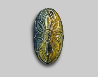 Blue Tiger Eye Mughal Carving Cabochon (CFS323)