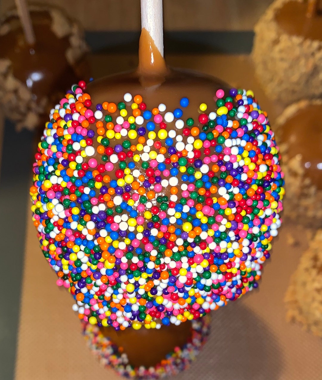Caramel Apples With Sprinkles 6 Apples per Order Homemade Etsy